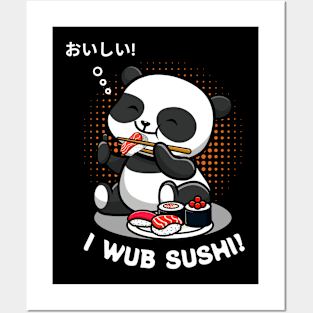 Panda's Got the Sushi Love Posters and Art